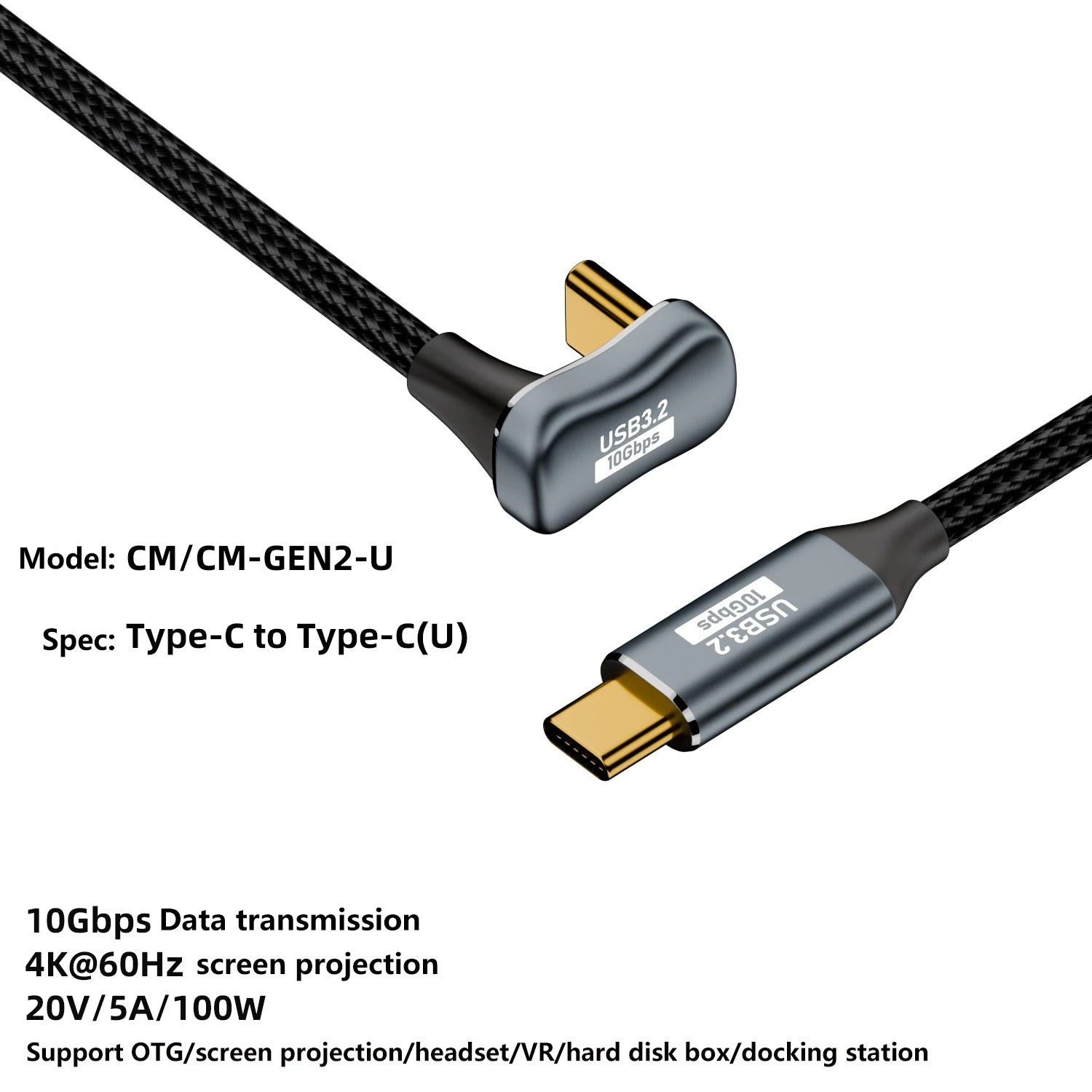 0.5m USB 3.2 Gen 2 10Gbps Data Transfer Cable Type-C Male to Male Charging Audio Cable 0.5m USB 3.2 Gen 2 10Gbps Data Transfer Cable Type-C Male to Male Charging Audio Cable